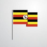 uganda wehende flaggendesignvektor vektor