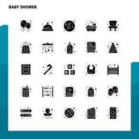 25 Babyparty-Icon-Set solide Glyphen-Icon-Vektor-Illustrationsvorlage für Web- und mobile Ideen für Unternehmen vektor
