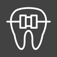 tand med tandställning linje omvänd ikon vektor