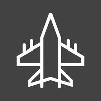 Umgekehrtes Symbol für Militärflugzeuglinie vektor
