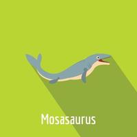 Mosasaurus-Symbol, flacher Stil. vektor