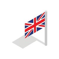 Storbritannien flagga ikon, isometrisk 3d stil vektor