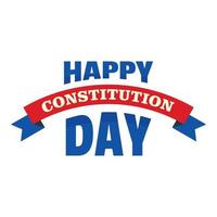 Happy Constitution Day Logo-Symbol, flacher Stil vektor