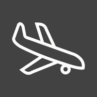landende Flugzeuglinie invertiertes Symbol vektor