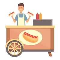 Hot-Dog-Shop-Symbol Cartoon-Vektor. Straßenessen vektor