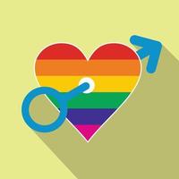 männliche flache Ikone der homosexuellen Liebe vektor
