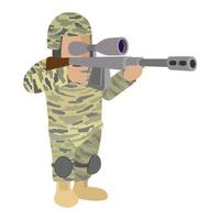 Soldat in Camouflage-Cartoon-Ikone vektor