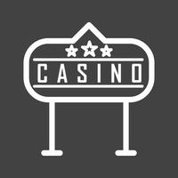 Casino-Zeichenlinie invertiertes Symbol vektor