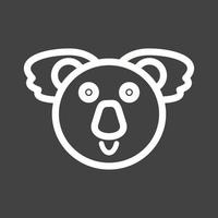 koala Björn ansikte linje omvänd ikon vektor