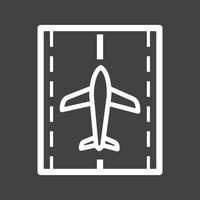 landningsbana linje inverterad ikon vektor