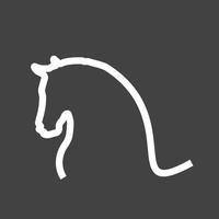 häst linje omvänd ikon vektor