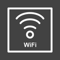 Wi-Fi-Zeichenlinie invertiertes Symbol vektor