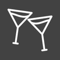 Cocktailgläser Linie umgekehrtes Symbol vektor