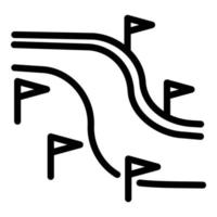 Skiort-Track-Symbol, Umrissstil vektor