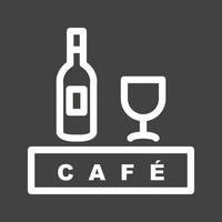 Getränke Café Linie umgekehrtes Symbol vektor