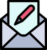 komponieren bearbeiten e-mail umschlag mail flachbild farbe symbol vektor symbol banner vorlage