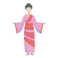 Geisha-Haar-Symbol Cartoon-Vektor. weiblicher Kimono vektor