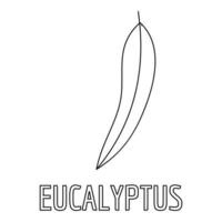 eukalyptus blad ikon, översikt stil. vektor