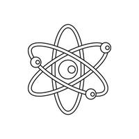 atom med elektroner ikon i översikt stil vektor