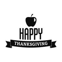 Happy Thanksgiving Day Logo, einfacher Stil vektor