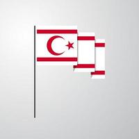nordlig cypern vinka flagga kreativ bakgrund vektor