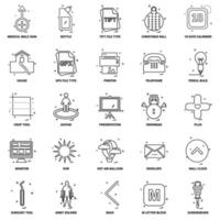 25 Business-Konzept-Mix-Linie-Icon-Set vektor