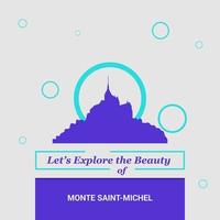 låter utforska de skönhet av Monte helgon michel Frankrike nationell landmärken vektor