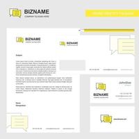 Chat-Blase Business-Briefkopf-Umschlag und Visitenkarte Design-Vektor-Vorlage vektor