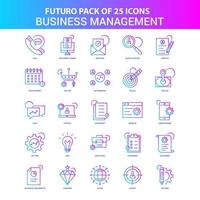 25 blaue und rosafarbene Futuro Business Management Icon Pack vektor