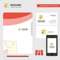 Einkaufstasche Business Logo File Cover Visitenkarte und mobile App Design Vector Illustration