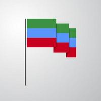 kreativer hintergrund der dagestan-wehenden flagge vektor