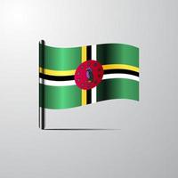 dominica vinka skinande flagga design vektor