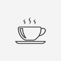 Tee, Getränk, Teekanne, Tasse, Kaffeeikonenvektor. grün, Tasse, Cappuccino, Espresso-Symbolzeichen vektor