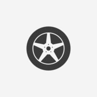 däck, hjul, bil ikon vektor tecken symbol