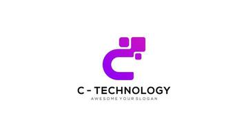 buchstabe c technologie logo entwirft vektorillustration vektor