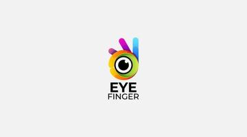 Farbverlauf-Hand-Auge-Finger-Symbol abstrakte Logo-Design-Vektor-Vorlage vektor