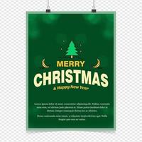 weihnachtsgrußkarte mit typografie und grünem hintergrundvektor vektor