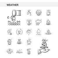 gesetzte Art der Wetterhand gezeichneten Ikone lokalisiert auf weißem Hintergrundvektor vektor