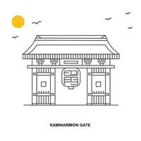 kaminarimon gate monument world travel natürlicher illustrationshintergrund im linienstil vektor