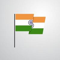 Designvektor der wehenden Flagge Indiens vektor