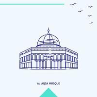 Al-Aqsa-Moschee-Skyline-Vektorillustration vektor