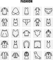 Fashion-Line-Icons für Infografiken Mobile Uxui Kit und Print-Design umfassen Hemden, Kleidungsstücke, Kleider, Damentücher, Kleidungsstücke, Stoffkollektion, modernes Infografik-Logo und Piktogramm vektor