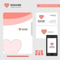 Herz-Business-Logo-Datei-Cover-Visitenkarte und mobile App-Design-Vektor-Illustration vektor