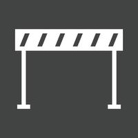 Umgekehrtes Symbol für die Glyphe der Straßenbarriere vektor
