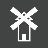Windmühlen-Glyphe invertiertes Symbol vektor