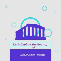 låter utforska de skönhet av akropol av aten grekland nationell landmärken vektor