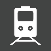 Eisenbahn-Glyphe umgekehrtes Symbol vektor