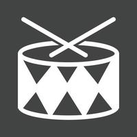 Schlagzeug-Glyphe invertiertes Symbol vektor