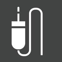 invertiertes Symbol für Soundkabel-Glyphe vektor