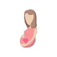 Cartoon-Symbol für schwangere Frau vektor